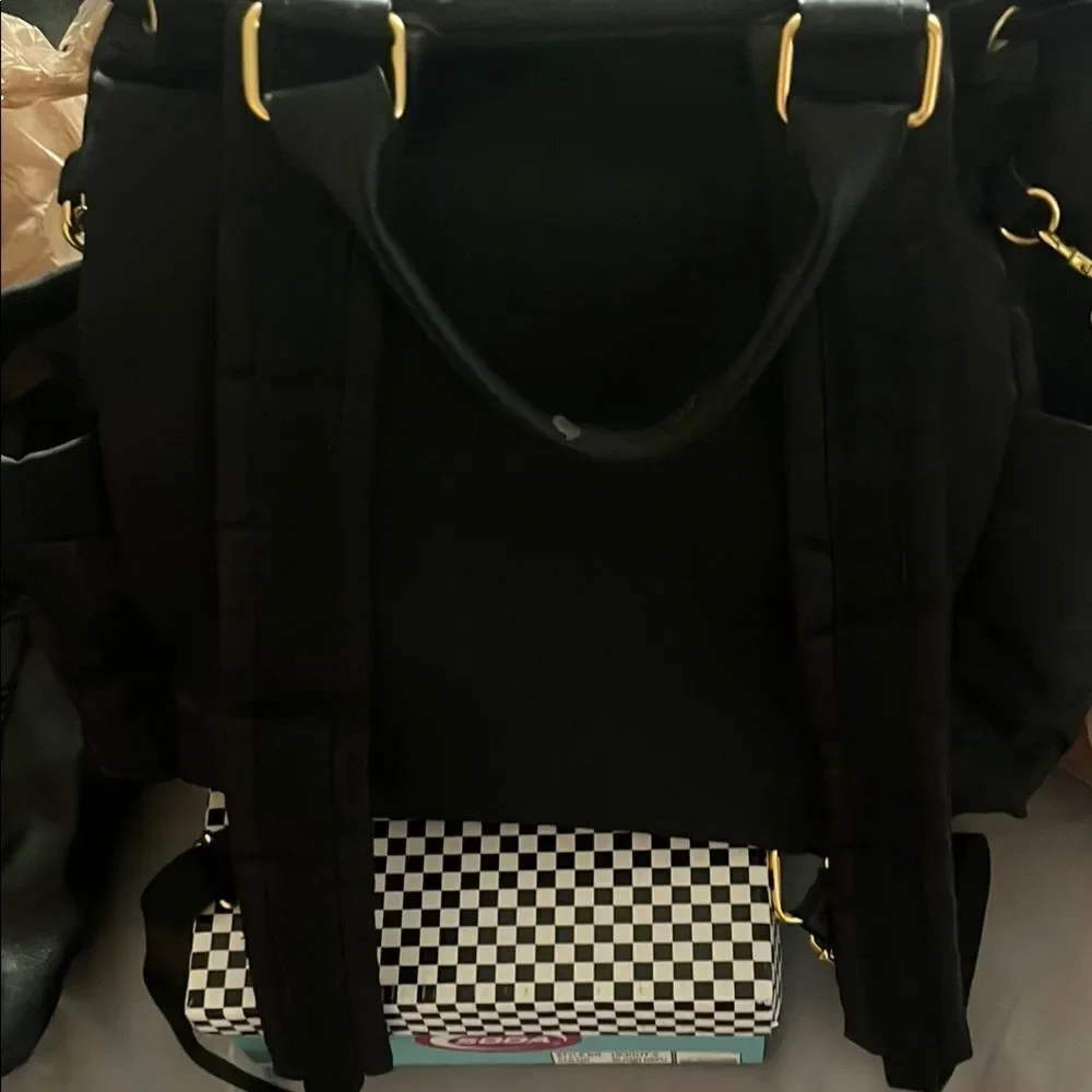 Skip Hop Professional Black Backpack (Diaper bag) with Gold Accents | EUC